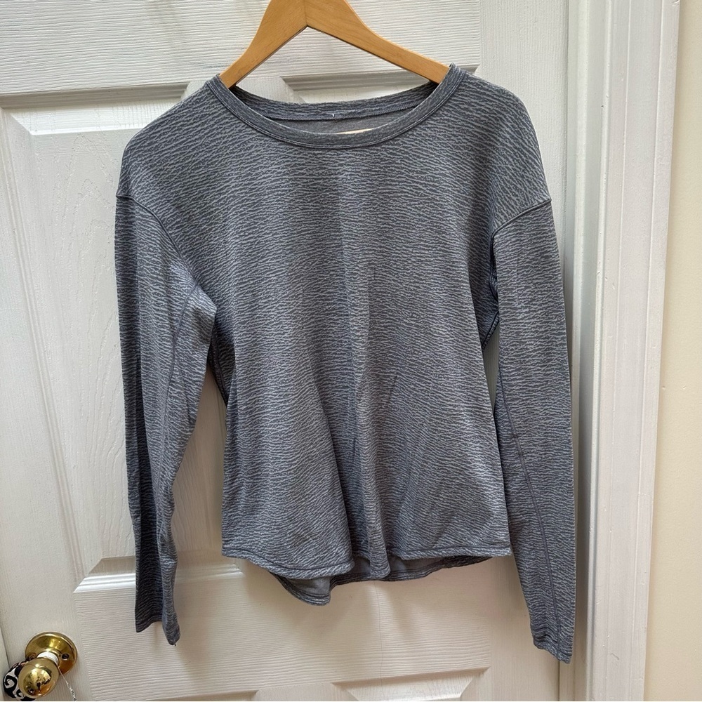 Lululemon Lost In Pace Long Sleeve Luon Pebble Jacquard Grey sz 4 winter
